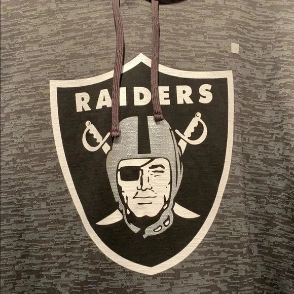 Las Vegas Raiders Logo Heather Gray Pullover NFL Hoodie - Picture 3 of 7